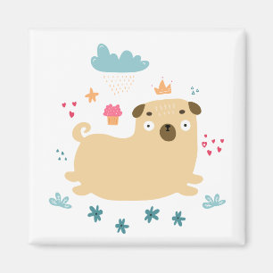 Íman Feliz Puggy Magnet