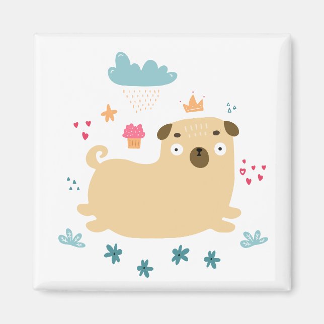 Íman Feliz Puggy Magnet (Frente)