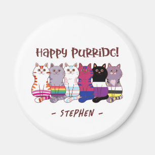 Íman Feliz Purride - Gatos do Orgulho LGBTQ