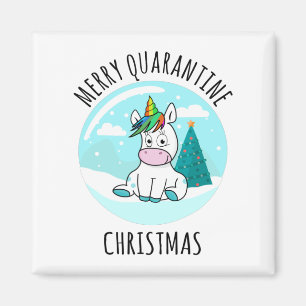 Íman Feliz Quarantine Christmas Unicorn