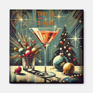 Íman Feliz retrorativa e Martini de Natal brilhante