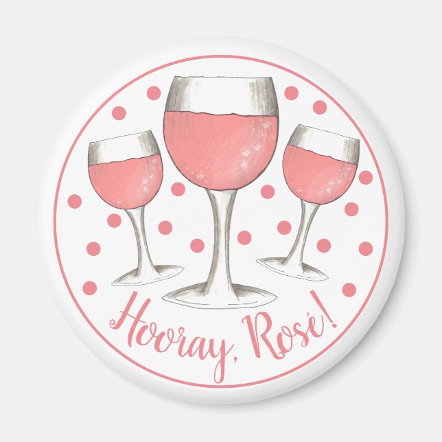 Íman Feliz, Rosé! Rosa Rosa Rosa Esbranquiçada Vidro de (Frente)