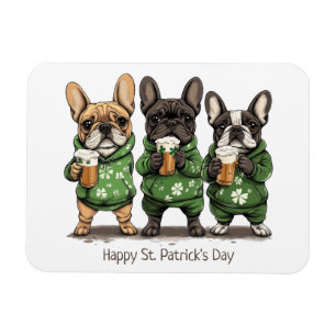 Íman Feliz Rua. O Dia de Patrick Bulldog Francês