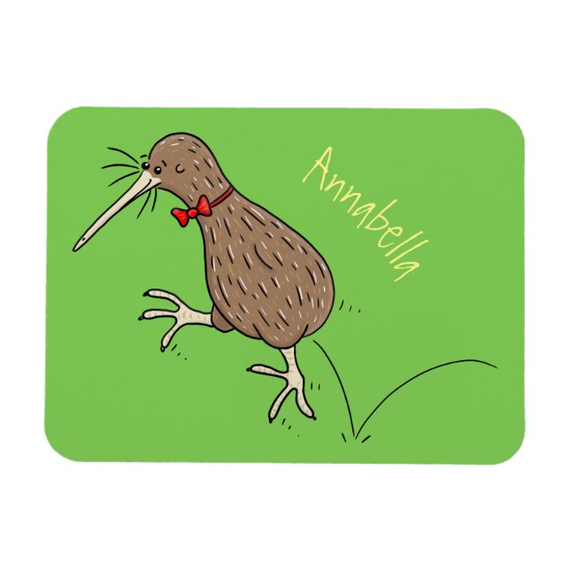 Íman Feliz salto em kiwi com design de desenho de arco (Horizontal)