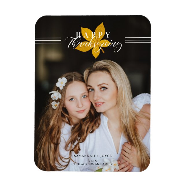 Íman Feliz Script de Ação de Graças Deixa Foto Personal (Vertical)