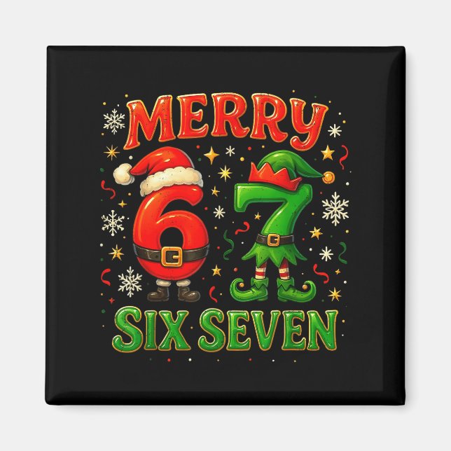 Íman Feliz Seis Sete Meme Divertido 67 Natal Casal Des (Frente)