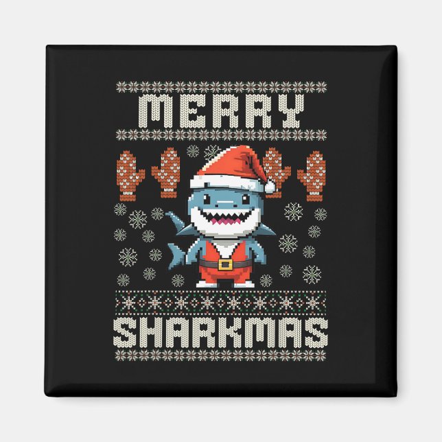 Íman Feliz Sharkmas Natal Ugly Xmas Kids Shar (Frente)