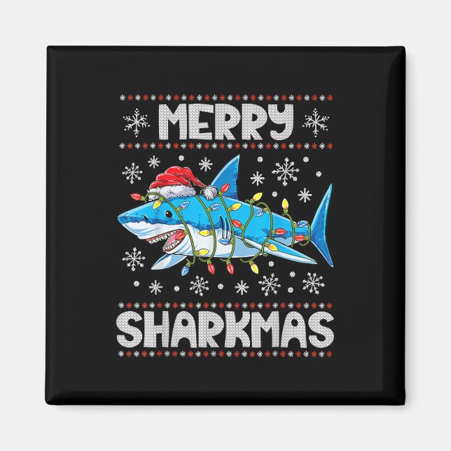 Íman Feliz Sharkmas Sharkmas Papais noeis de Natal Feia (Frente)