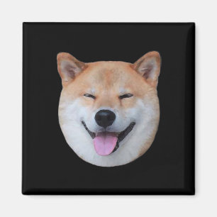 Íman Feliz shiba na cara Dama de cão sorridente