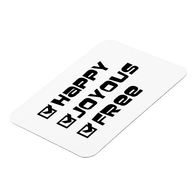 Íman Feliz Slogan Gráfico de Texto Divertido, Joyous Fr (Left Side)