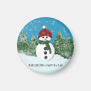 Íman Feliz Snowman Feliz Natal e Feliz ano novo
