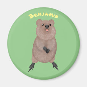Íman Feliz sorriso, design de desenho animado de quokka