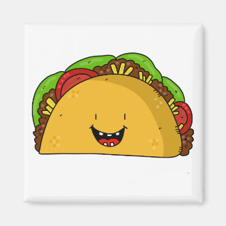 Íman Feliz Taco sorrindo desenho animado