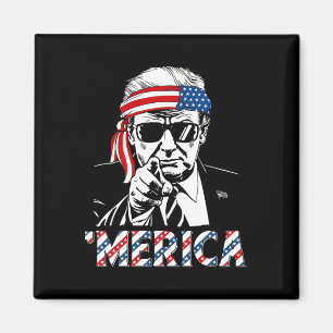 Íman Feliz Trump Vintage 4 de Julho Patriótico merica A