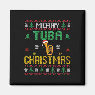 Íman Feliz Tuba Christmas Funny Tuba Player Ugly Xmas H