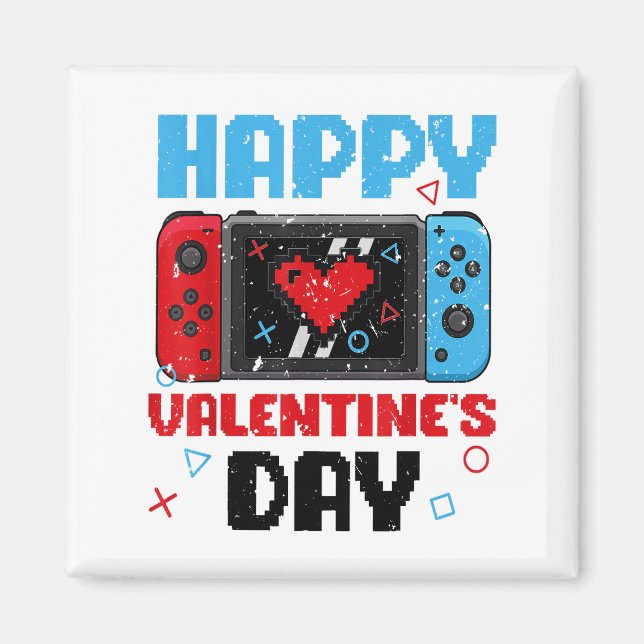 Íman Feliz Valentines Day Controller Vídeo Game Heart B (Frente)