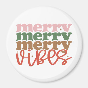 Íman Feliz Vibes Retro Groovy Feriados de Natal