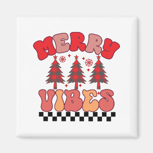 Íman Feliz Vibes Retro Groovy Feriados de Natal