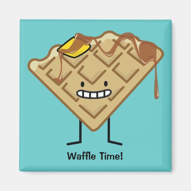 Íman Feliz Waffle com xarope e manteiga (Frente)