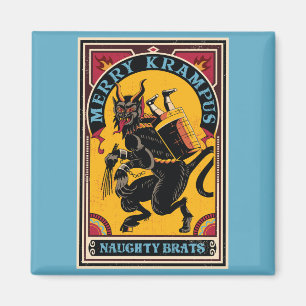 Íman Feliz Xmas Krampus Naughs Brats Circus Poster