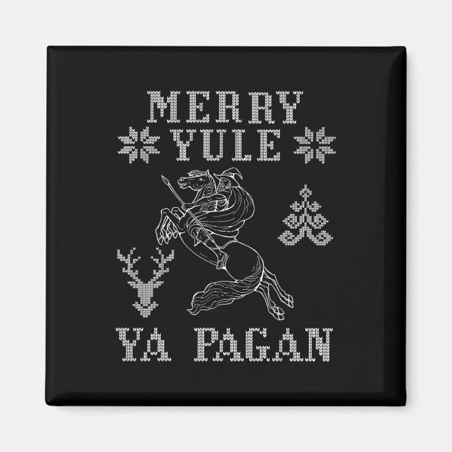 Íman Feliz Yule Ya Pagan Odin No Cristo De Viking Do Sl (Frente)