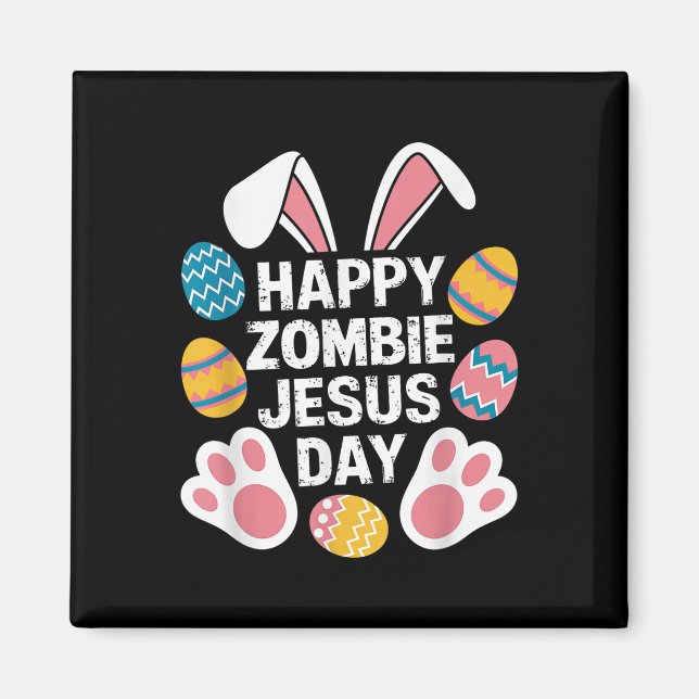 Íman Feliz Zombie Jesus Páscoa Zombie (Frente)