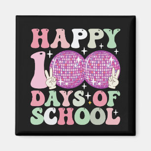 Íman Felizes 100 Dias De Escola Bola De Disco Groovy Re