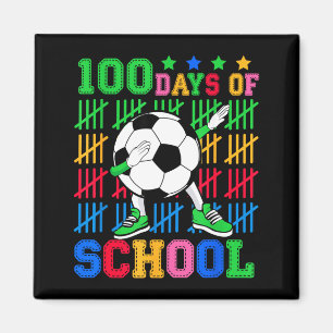 Íman Felizes 100 Dias De Escola Dabbing Bola De Futebol