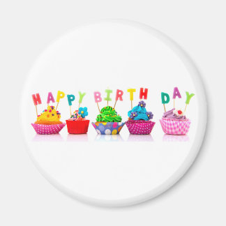 Íman Felizes Cupcakes de aniversário - Magnet