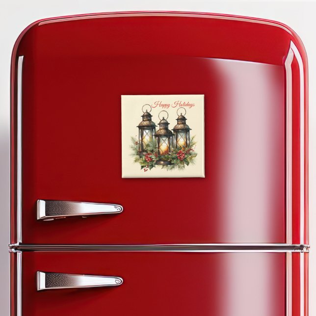 Íman Felizes Feriados Lanternas de inverno (Criador carregado)