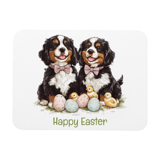 Íman Felz pascoa Bernese Cães de Montanha Ovos de Pásco (Horizontal)