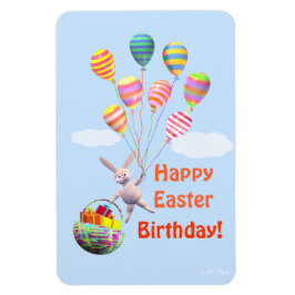Íman Felz pascoa Birthday Bunny e Balões