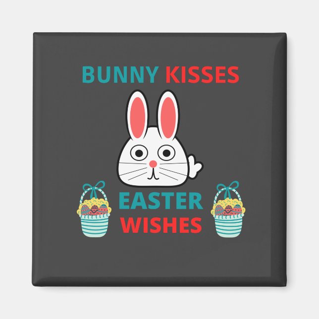 Íman Felz pascoa Bunny Kisses E Desejos (Frente)