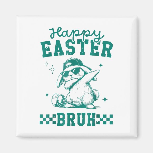 Íman Felz pascoa Engraçado Bruh Bunny Dabbing Páscoa (Frente)