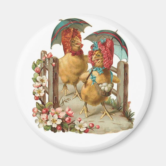 Íman Felz pascoa Hens Vintage (Frente)