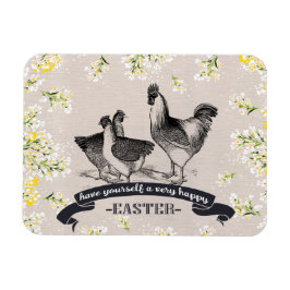 Íman Felz pascoa. Presente do Vintage Rooster & Hens