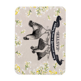 Íman Felz pascoa. Presente do Vintage Rooster & Hens