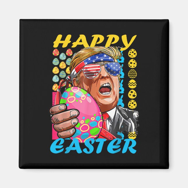 Íman Felz pascoa Trump Patriotic Bunny Flag (Frente)