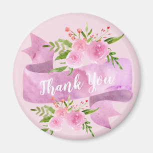Íman Feminino Bonito Chic Floral Bege Rosa Rosa Obrigad