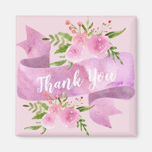 Íman Feminino Bonito Chic Floral Rosa Bege Rosa Obrigad