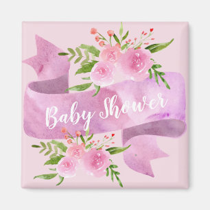 Íman Feminino, Bonito, Chique, Rosa Floral Baby Shower