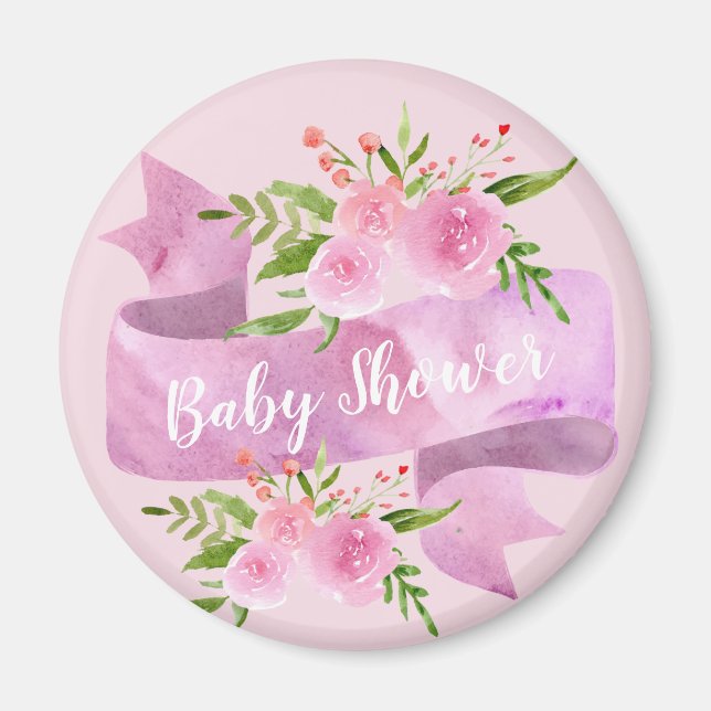 Íman Feminino, Bonito, Chique, Rosa Flores de Bebê Show (Frente)