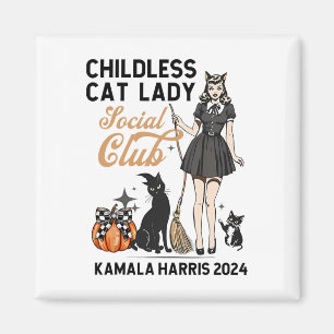 Íman Feminista da Mulher do Gato Infantil Votando Bruxa