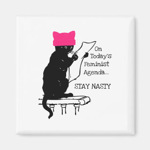 Íman Feminista Resiste Gato Rosa Rosa Fica Desagradável