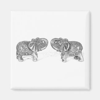 Íman Feng Shui Duplo Elefante - B&W