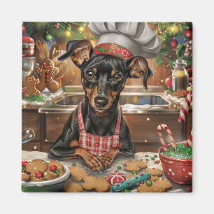 Íman Feriado alemão Pinscher Baking: Natal Festivo