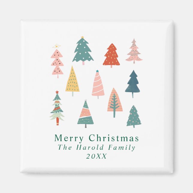 Íman Feriado das Árvores de Natal Verdes no inverno Mod (Frente)