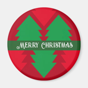 Íman Feriado de Árvore de Natal Feliz Vermelho e Verde
