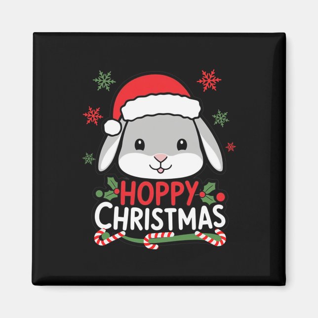 Íman Feriado de Coelhinho de Natal Bonito Feriado G (Frente)