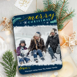 Íman Feriado de Fotografias Simples de Script Dourado V